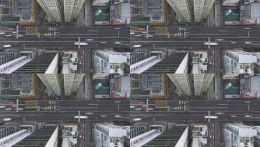 香港高楼交通俯拍高清在线视频素材下载