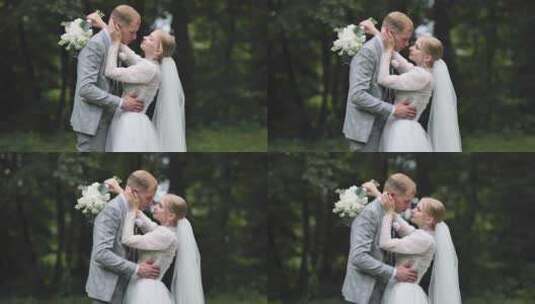 新娘和新郎拥抱在一起高清在线视频素材下载