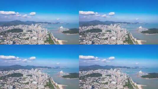 广东珠海城市大景航拍延时8K高清在线视频素材下载