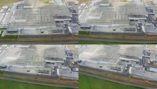 现代工业工厂的鸟瞰图。现代工厂外观。高清在线视频素材下载