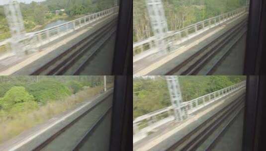 交通运输火车高铁窗外风景风光实拍高清在线视频素材下载
