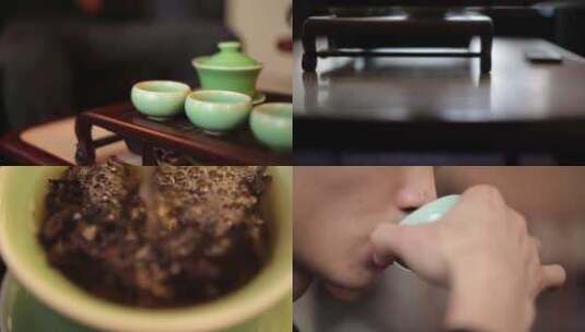 品茶喝茶泡茶 传统茶文化茶叶茶艺冲茶国风高清在线视频素材下载