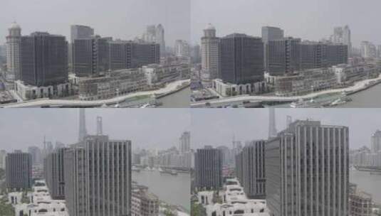 原创航拍LOG3上海陆家嘴外滩建筑4K-5高清在线视频素材下载
