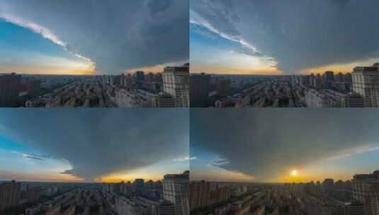 中国城市气象风暴天气暴雨灾害高清在线视频素材下载