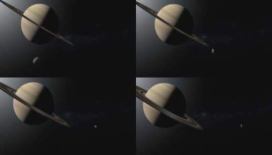 亥伯龙，土星卫星高清在线视频素材下载