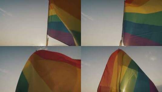 骄傲旗，挥舞，Lgbt，彩虹旗高清在线视频素材下载