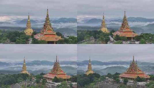 瑞丽市总佛寺航拍高清在线视频素材下载