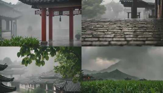 江南烟雨高清在线视频素材下载