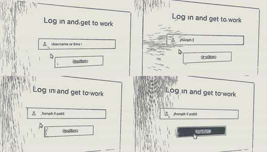 计算机屏幕上错误用户名通知的草图动画高清在线视频素材下载