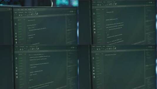 现代数据中心计算机显示器上运行的代码行特高清在线视频素材下载
