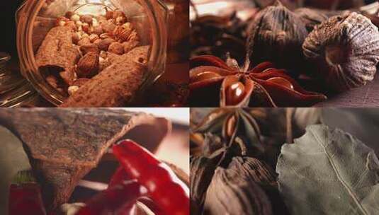 八角香料微距特写高清在线视频素材下载