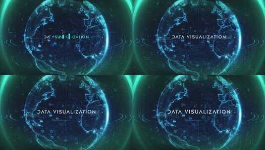 数字数据粒子地球数据可视化高清在线视频素材下载