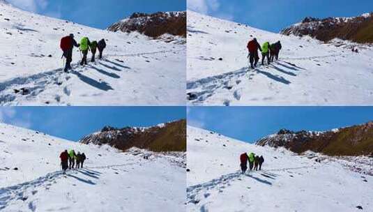 雪山攀登徒步旅行高清在线视频素材下载