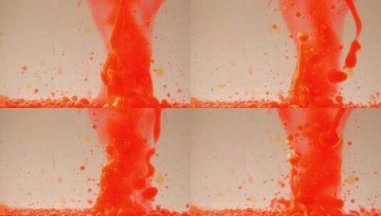 橙色颜料在液体中混合扩散高清在线视频素材下载