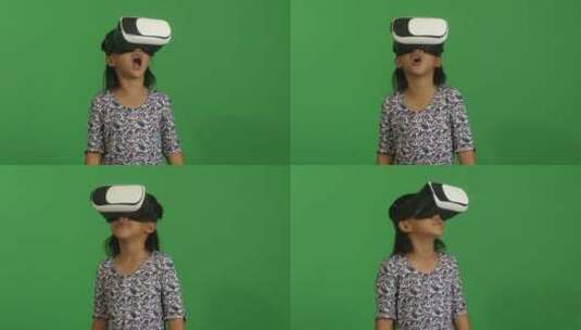 虚拟现实中的快乐小女孩高清在线视频素材下载