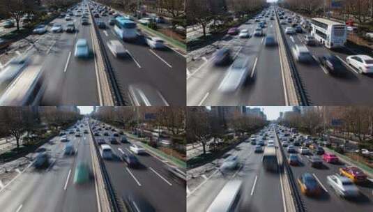 车辆经过公路的延时镜头高清在线视频素材下载