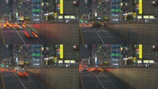 首尔夜间交通延时高清在线视频素材下载