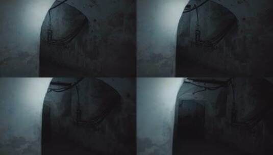 地下尘土飞扬的隧道高清在线视频素材下载