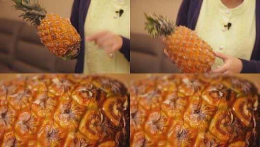 【镜头合集】切菠萝削菠萝高清在线视频素材下载