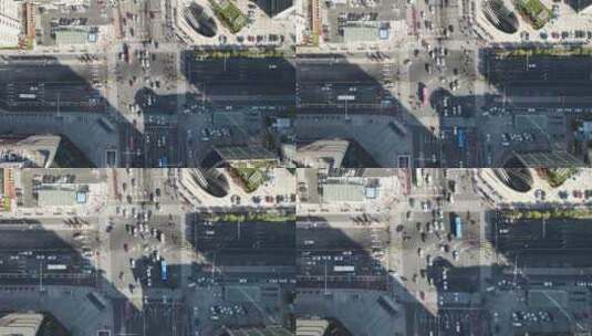 俯拍城市拥堵交通高清在线视频素材下载