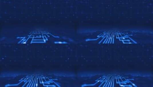 科技风格蓝色电路板线条大屏背景素材高清在线视频素材下载