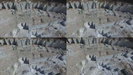 航拍矿山开采石材开采高清在线视频素材下载
