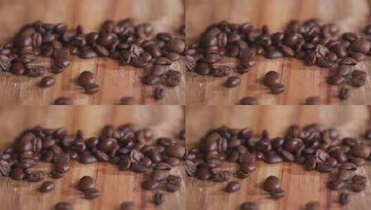 咖啡洒落在木板上4k画质高清在线视频素材下载