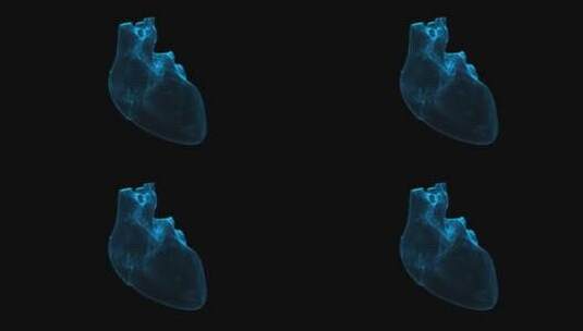 人工智能心脏粒子全息图高清在线视频素材下载