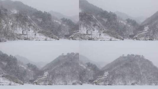 北京黄花城长城雪景4K拍摄高清在线视频素材下载