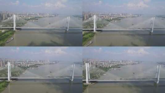 航拍湖北荆州长江大桥高清在线视频素材下载