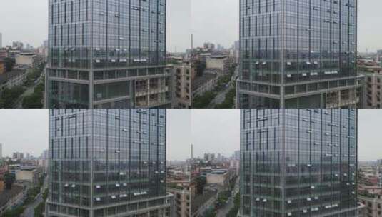 航拍湖南邵阳城市写字楼高清在线视频素材下载