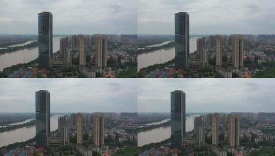 航拍衡阳第一高楼高清在线视频素材下载