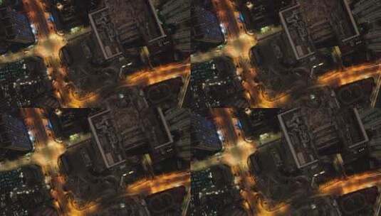 上海浦西十字路口夜景高清在线视频素材下载
