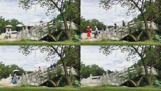 深圳洪湖公园延时摄影、人流高清在线视频素材下载