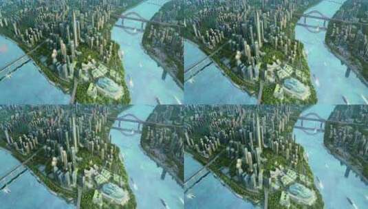 14.三维重庆城市规划建筑动画A高清在线视频素材下载