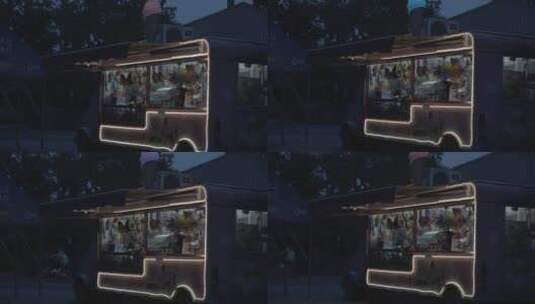 【4k】夜景车车小卖部高清在线视频素材下载