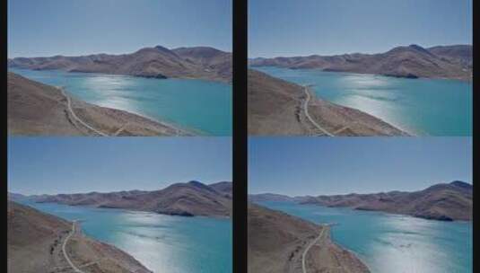 4K航拍高清西藏羊卓雍措羊湖高原雪山风景高清在线视频素材下载
