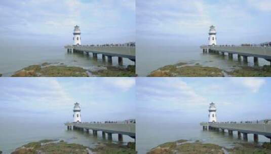 中国珠海，海滨城市里的灯塔延时拍摄高清在线视频素材下载