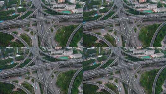 江苏省南京市双桥门立交航拍高清在线视频素材下载