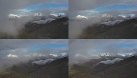 航拍西藏洛扎县库拉岗日雪山山峰风光高清在线视频素材下载