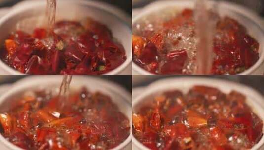 泼辣椒油-高速摄影高清在线视频素材下载