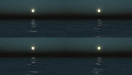 夜晚海面上的月光高清在线视频素材下载