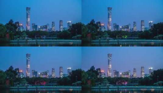 【正版8K素材】北京中信大厦蓝调延时高清在线视频素材下载