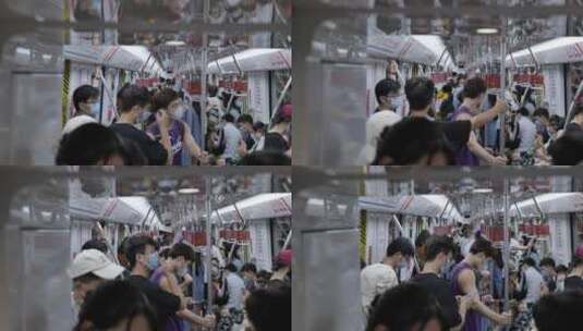 城市中拥挤的地铁高清在线视频素材下载