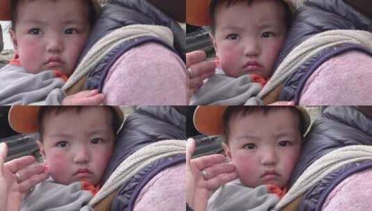 藏区牧民小孩高清在线视频素材下载