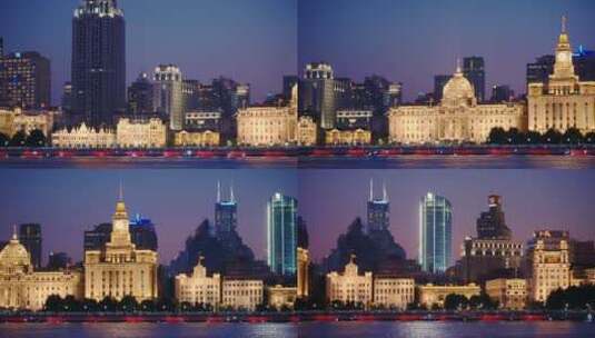 上海万国建筑群夜景高清在线视频素材下载