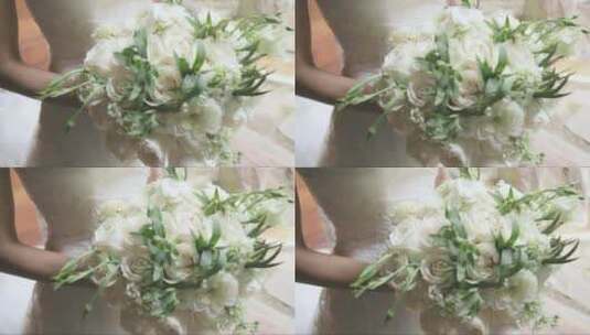 新娘在婚礼上携带的花束高清在线视频素材下载