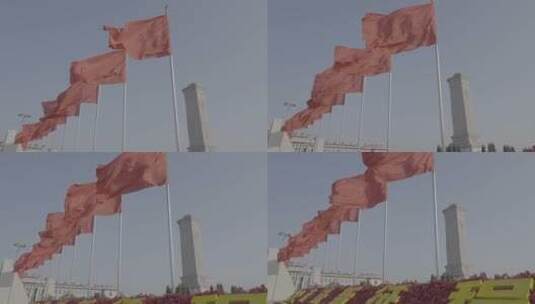 首都北京 天安门广场 天安门红旗高清在线视频素材下载