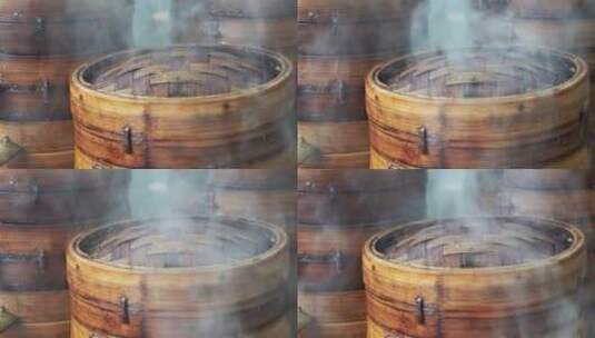 热气腾腾的蒸笼人间烟火气息单镜头高清在线视频素材下载