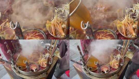 热气腾腾煮菜碗碗香高清在线视频素材下载